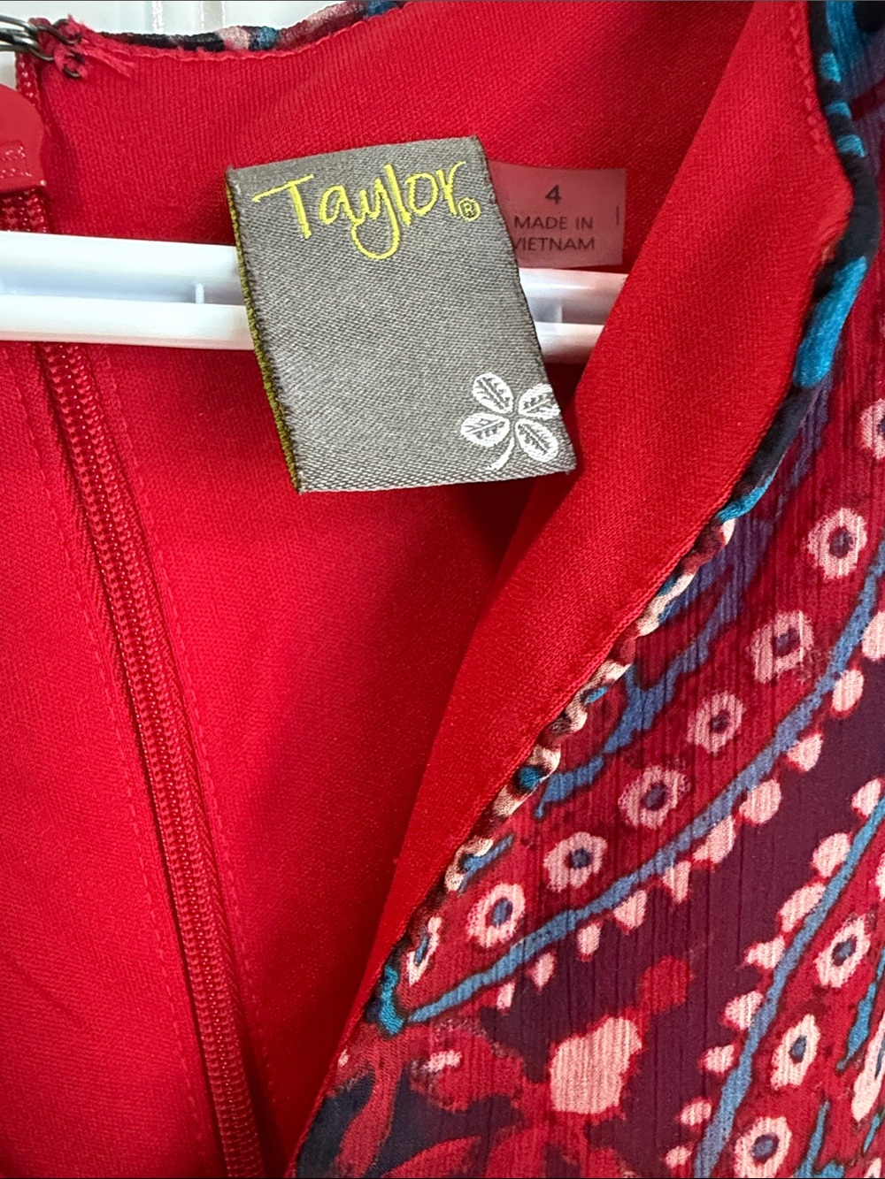 Taylor Red and Blue Paisley Tiered Midi Dress - Picture 2 of 4